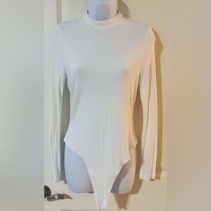 ASOS White Mockneck Long Sleeve Bodysuit